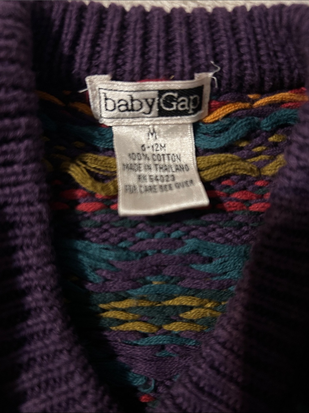 GAP Purple Multicolor Patterned Shawl Cardigan baby gap vintage